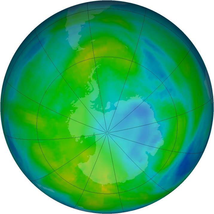 Antarctic ozone map for 24 April 1981